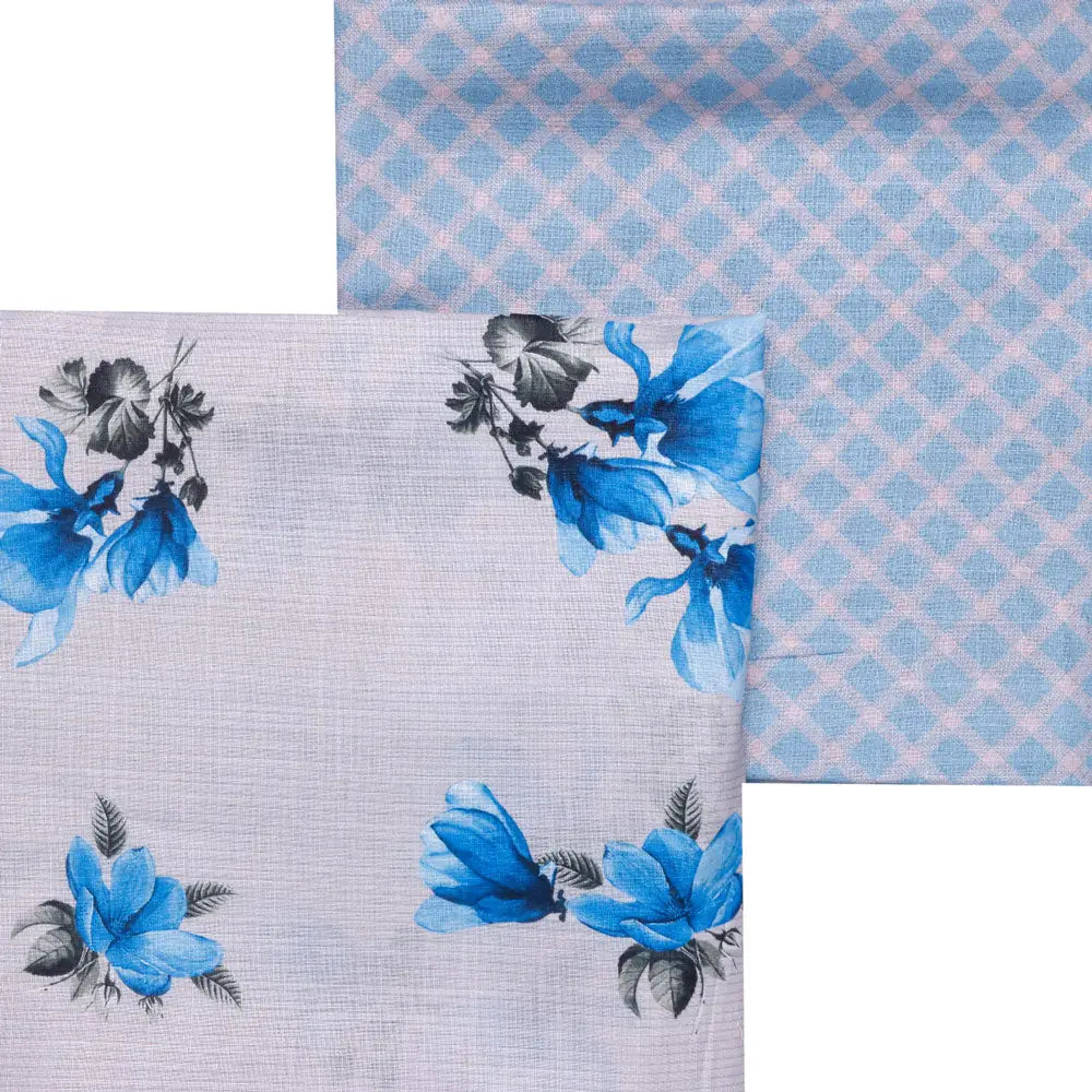 Cream Linen Printed Unstitched Fabric Set (5 Meter Set) – fvs20236 a