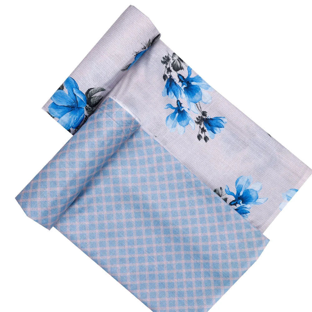 Cream Linen Printed Unstitched Fabric Set (5 Meter Set) – fvs20236 d