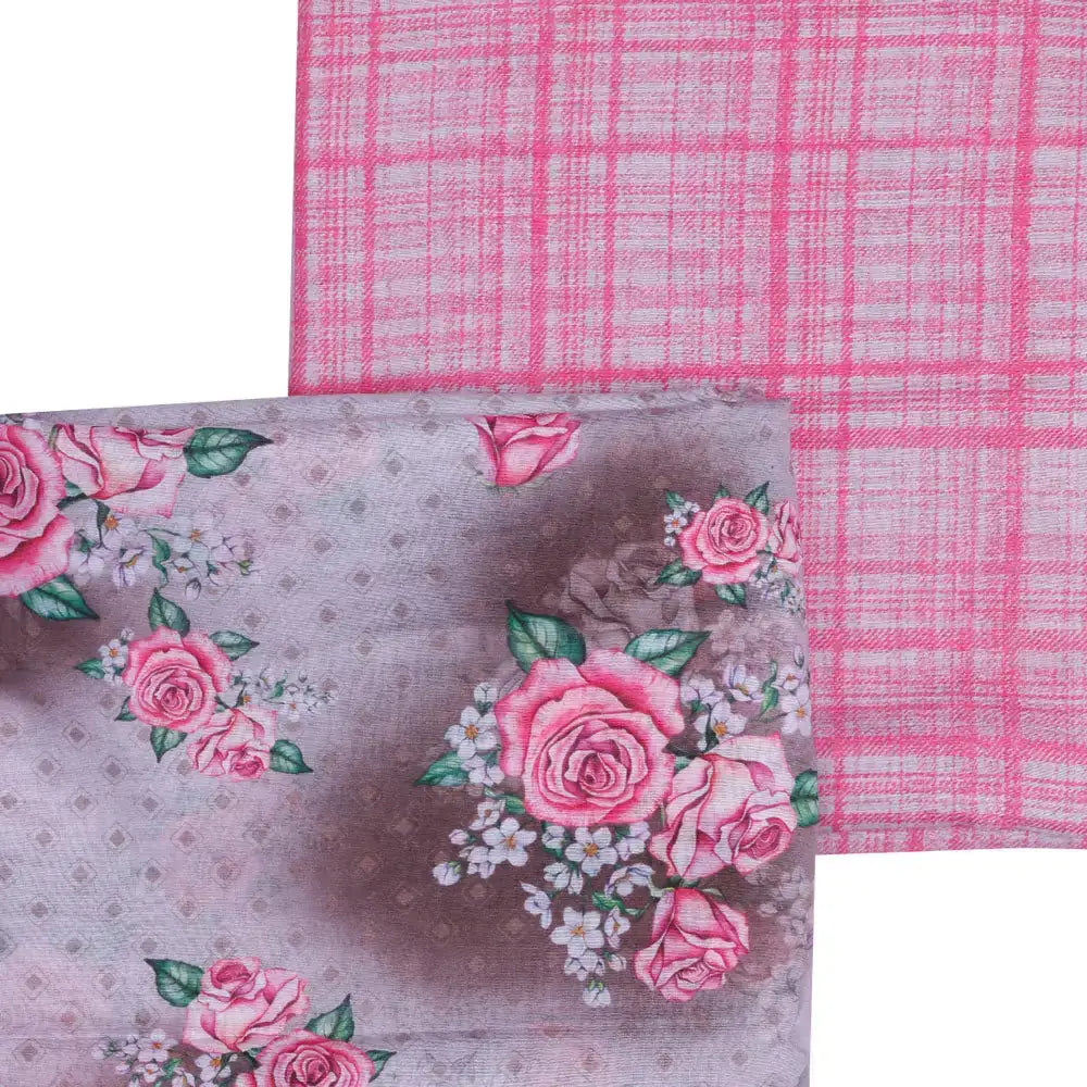 Gray Mul Cotton Printed Unstitched Fabric Set (5 Meter Set) – fvs202360 st 60 a