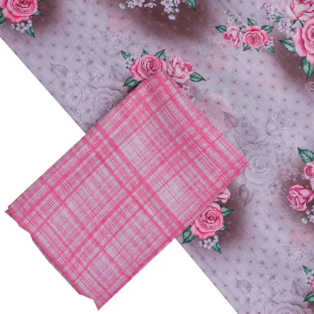 Gray Mul Cotton Printed Unstitched Fabric Set (5 Meter Set) – fvs202360 st 60 b