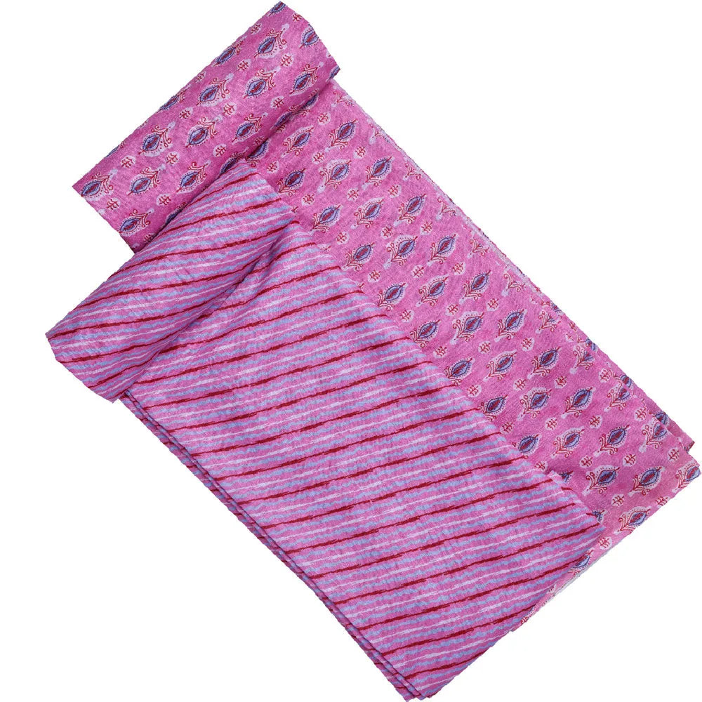 Pink Linen Printed Unstitched Fabric Set (5 Meter Set) – fvs202361 d
