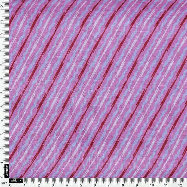 Pink Linen Printed Unstitched Fabric Set (5 Meter Set)