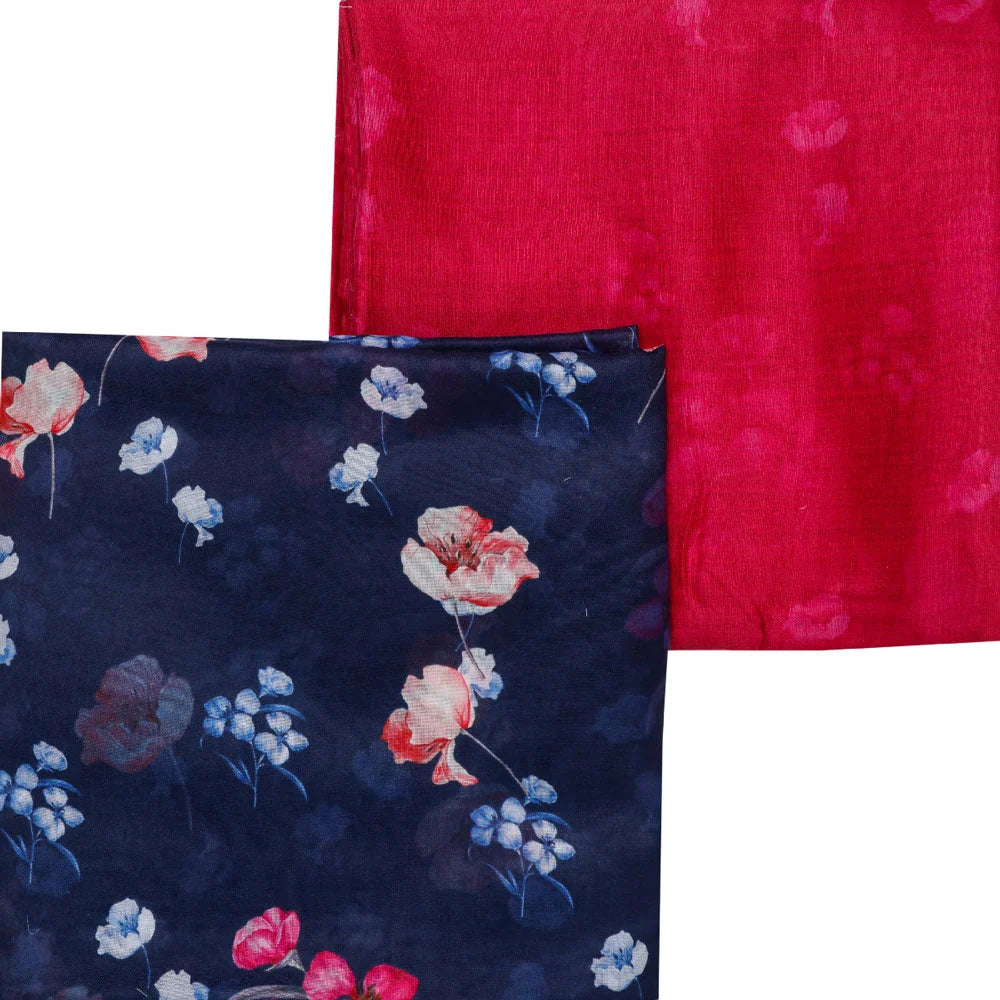 Blue Muslin Printed Unstitched Fabric Set (5 Meter Set) – fvs202363 st 63 a