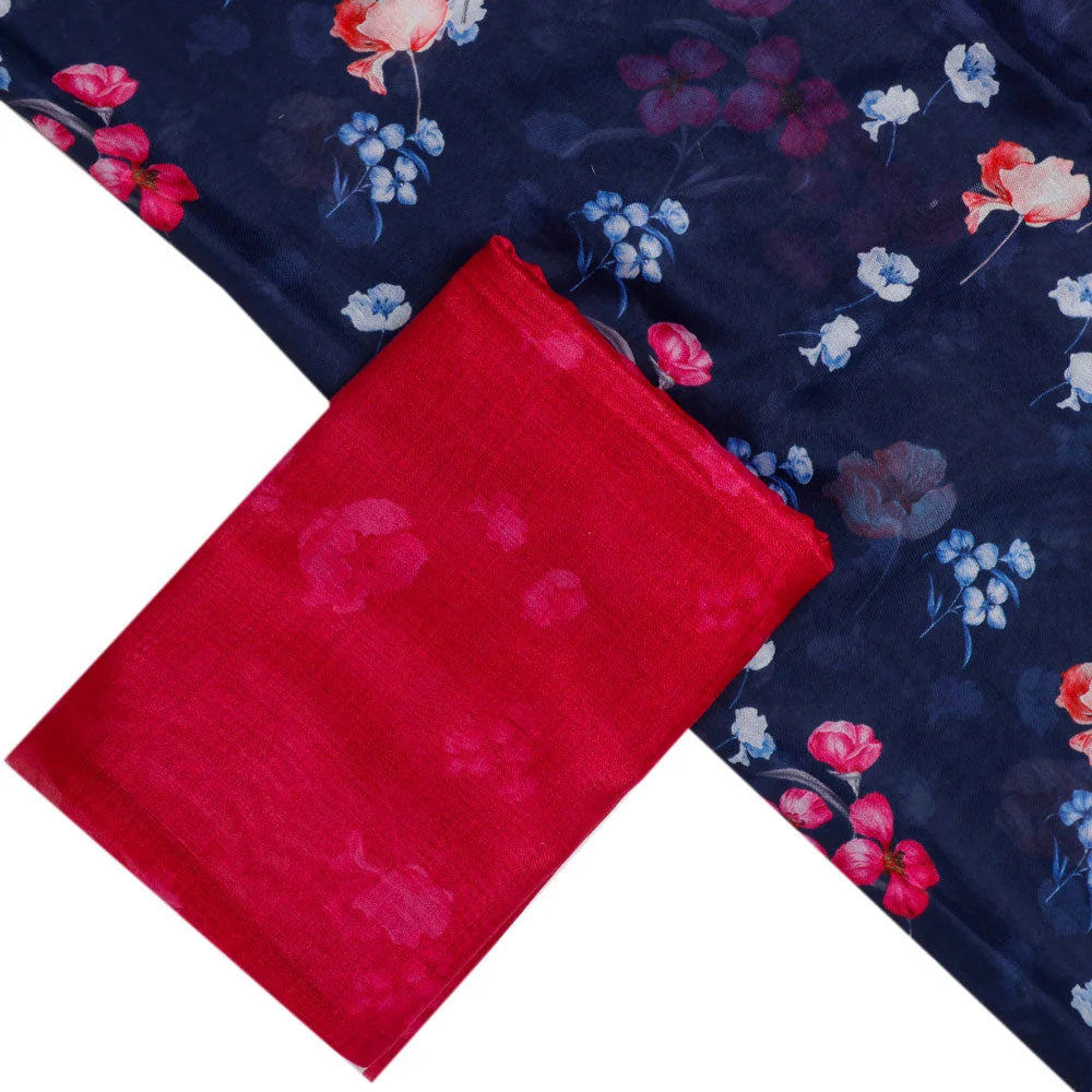 Blue Muslin Printed Unstitched Fabric Set (5 Meter Set) – fvs202363 st 63 b