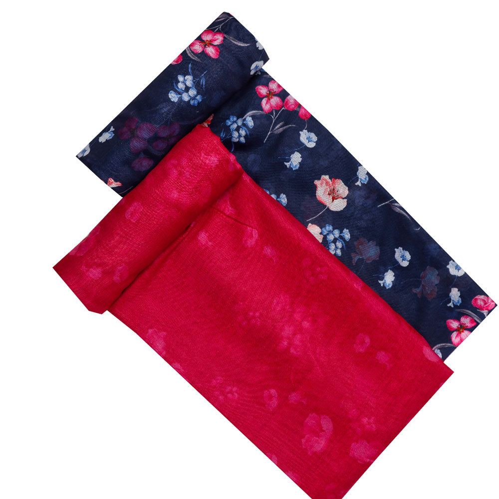 Blue Muslin Printed Unstitched Fabric Set (5 Meter Set) – fvs202363 st 63 d