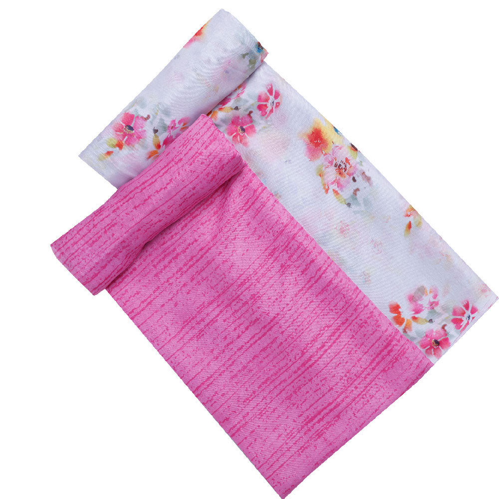 White Muslin Printed Unstitched Fabric Set (5 Meter Set) – fvs202366 st 66 d