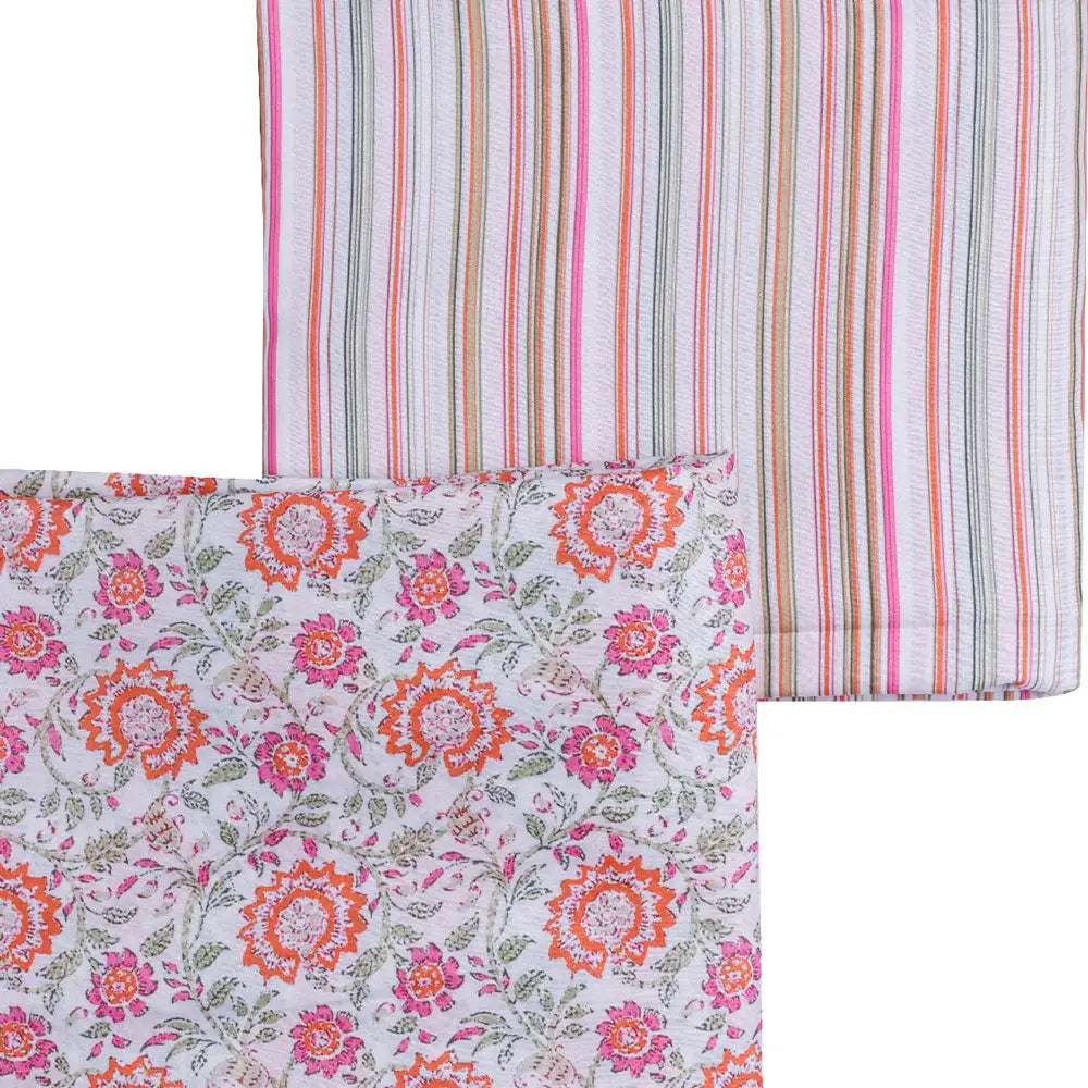 Cream Mul Cotton Printed Unstitched Fabric Set (5 Meter Set) – fvs202370 a