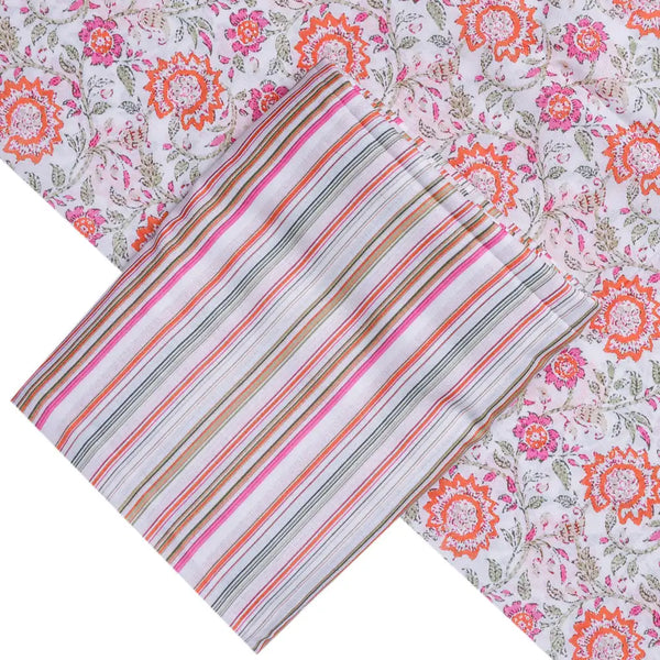 Cream Mul Cotton Printed Unstitched Fabric Set (5 Meter Set) – fvs202370 b - alternate view