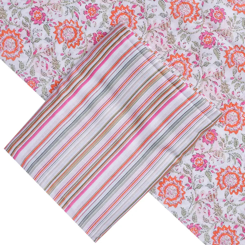 Cream Mul Cotton Printed Unstitched Fabric Set (5 Meter Set) – fvs202370 b