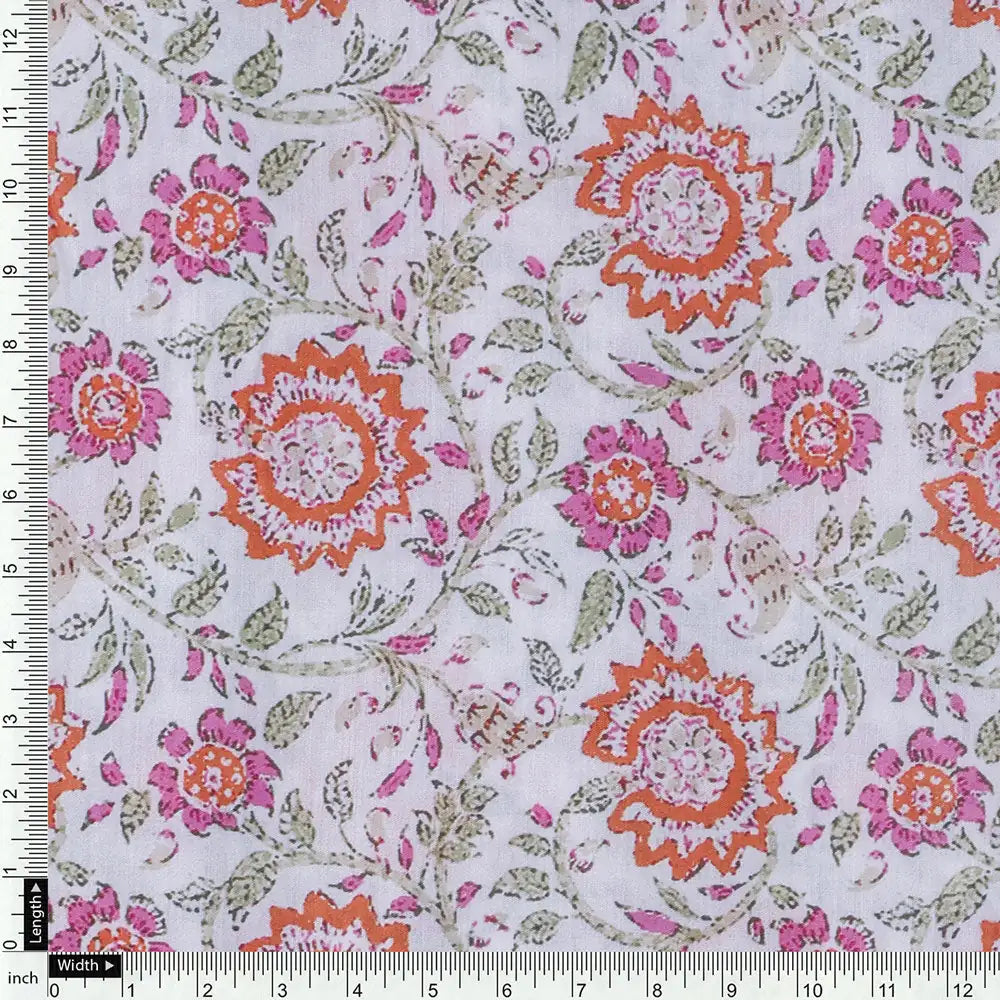 Cream Mul Cotton Printed Unstitched Fabric Set (5 Meter Set) – fvs202370 e