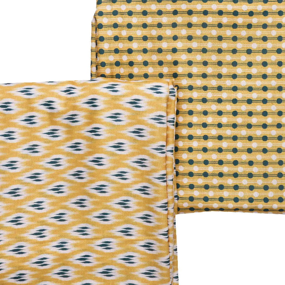Yellow Mul Cotton Printed Unstitched Fabric Set (5 Meter Set) – fvs202375 a