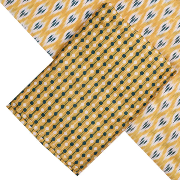 Yellow Mul Cotton Printed Unstitched Fabric Set (5 Meter Set) – fvs202375 b - alternate view