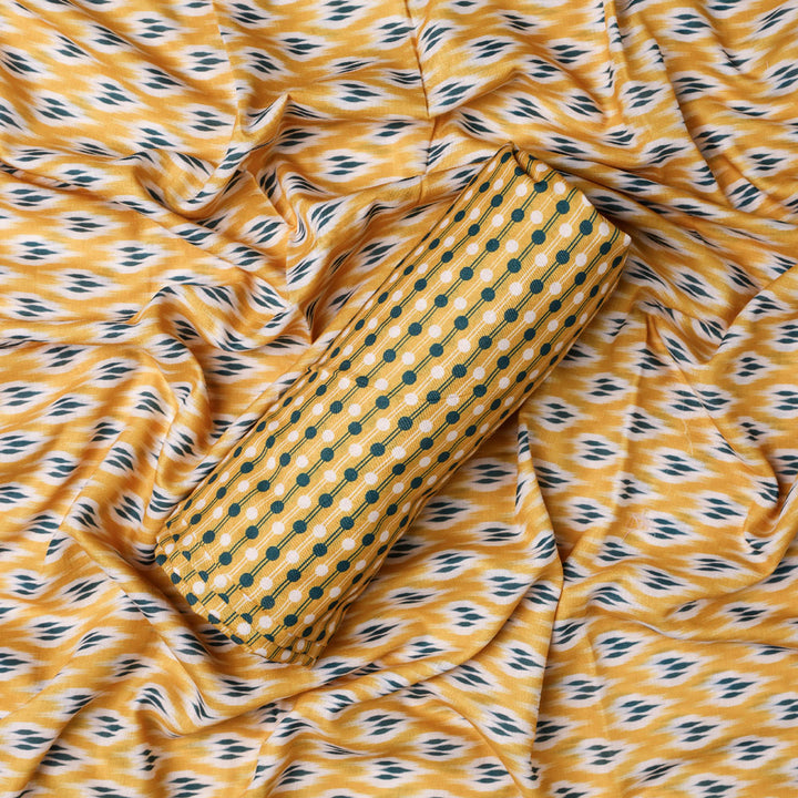 Yellow Mul Cotton Printed Unstitched Fabric Set (2.5 Meters Each Design)