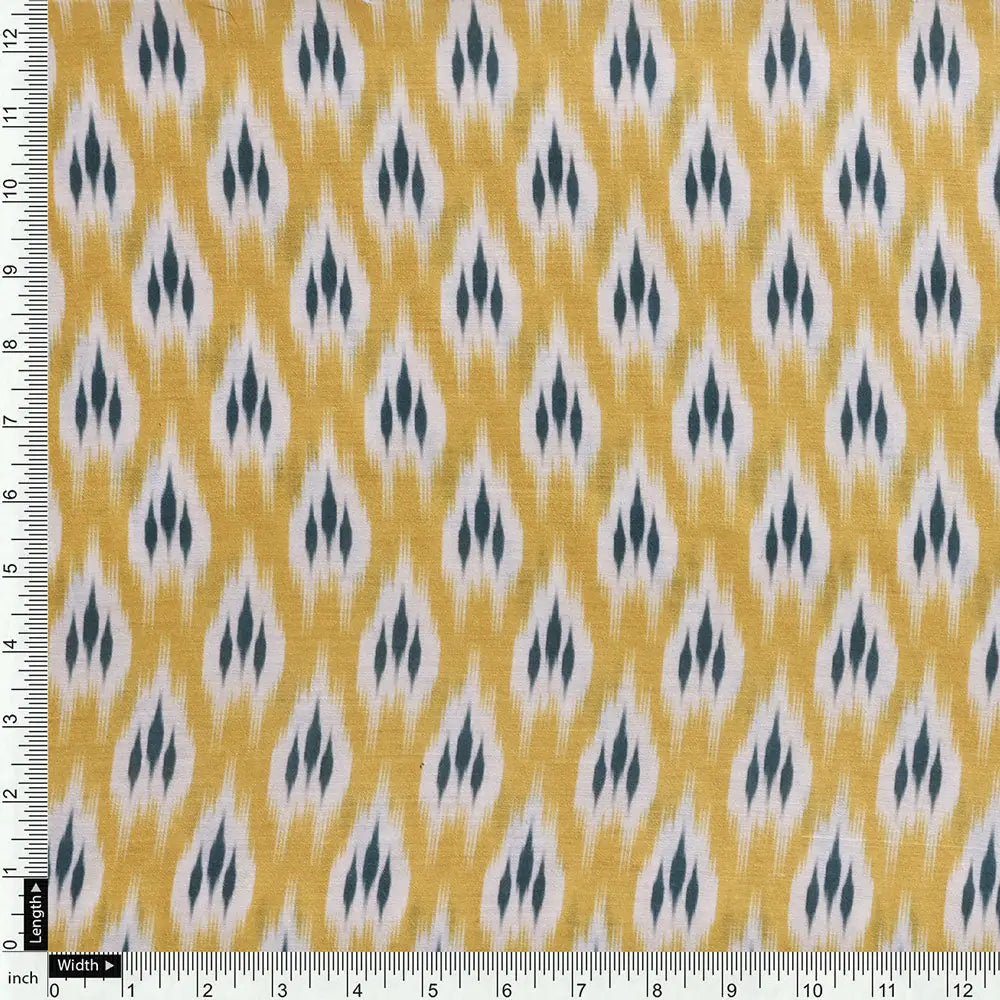 Yellow Mul Cotton Printed Unstitched Fabric Set (5 Meter Set) – fvs202375 e