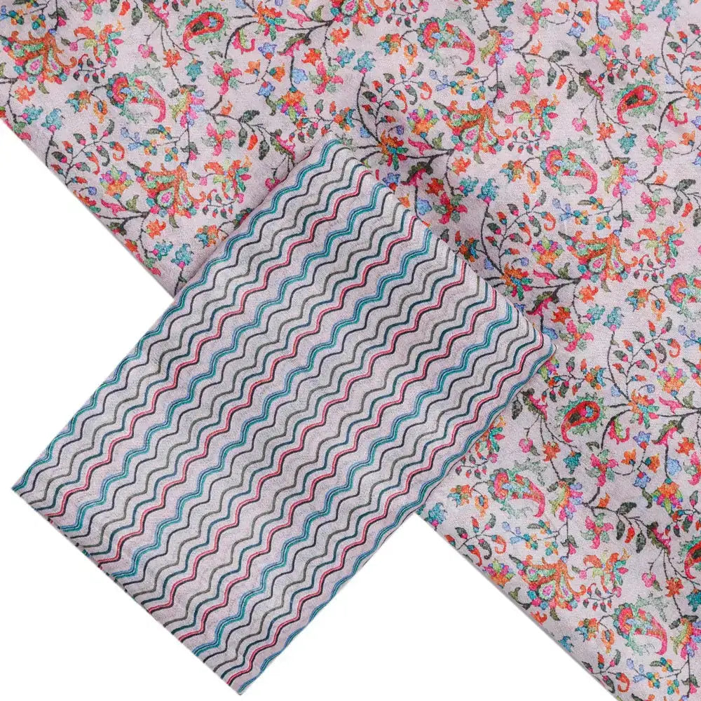 Cream Muslin Printed Unstitched Fabric Set (5 Meter Set) – fvs202375 stock 75 b