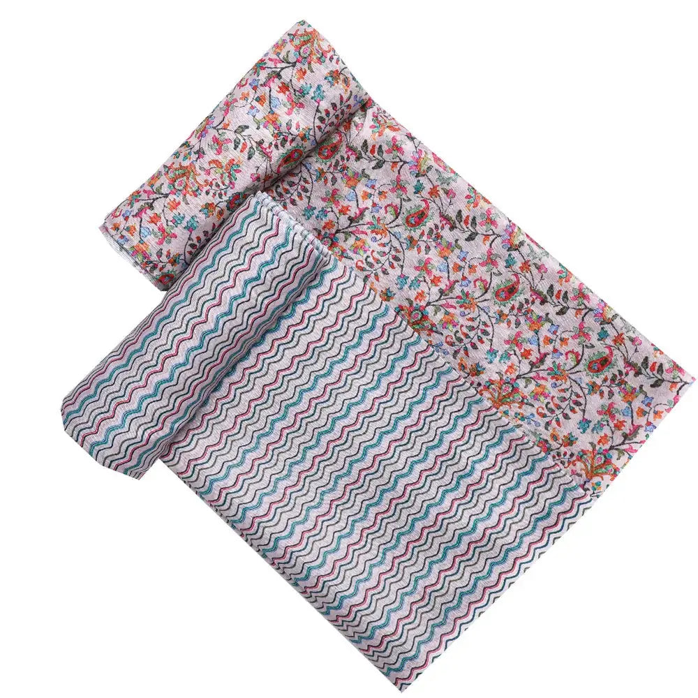 Cream Muslin Printed Unstitched Fabric Set (5 Meter Set) – fvs202375 stock 75 d