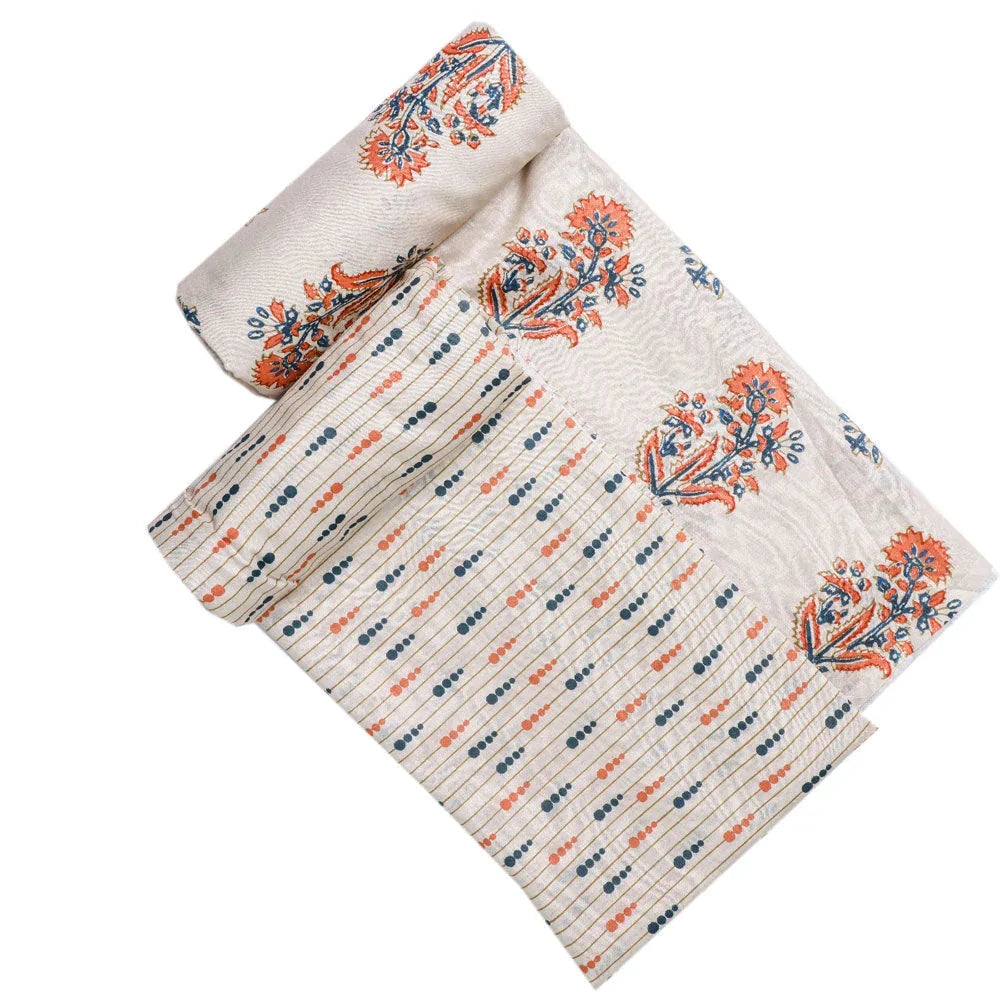 Cream Mul Cotton Printed Unstitched Fabric Set (5 Meter Set) – fvs202378 d