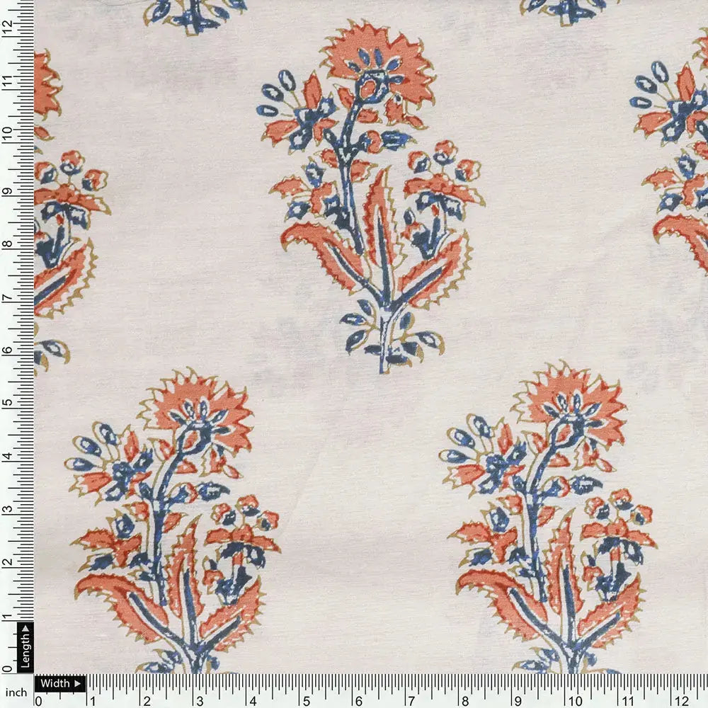 Cream Mul Cotton Printed Unstitched Fabric Set (5 Meter Set) – fvs202378 f