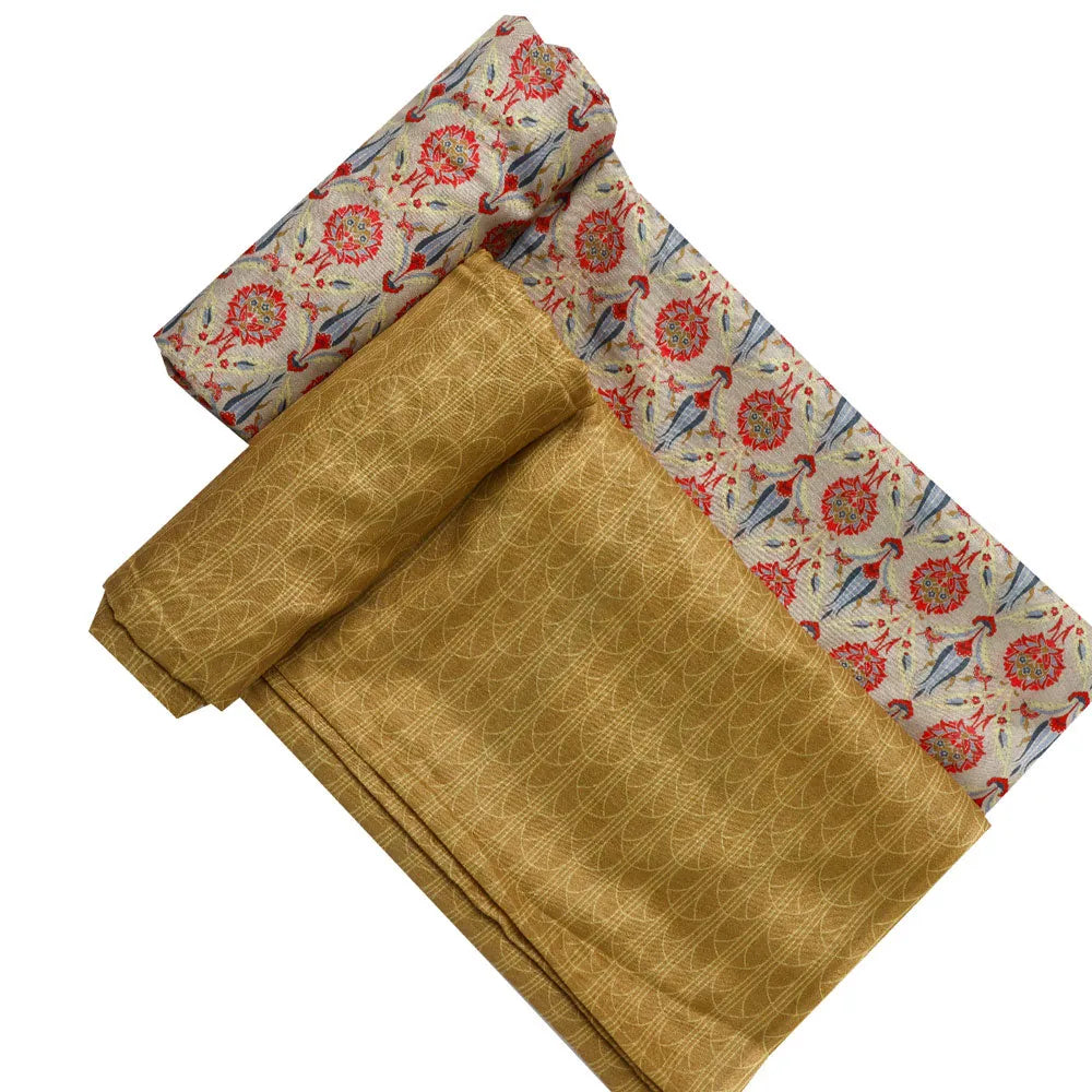 Green Muslin Printed Unstitched Fabric Set (5 Meter Set) – fvs202378 st 78 d