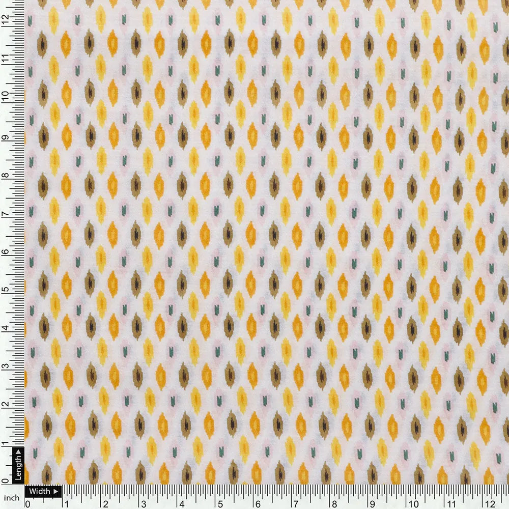Yellow Mul Cotton Printed Unstitched Fabric Set (5 Meter Set) – fvs202384 f