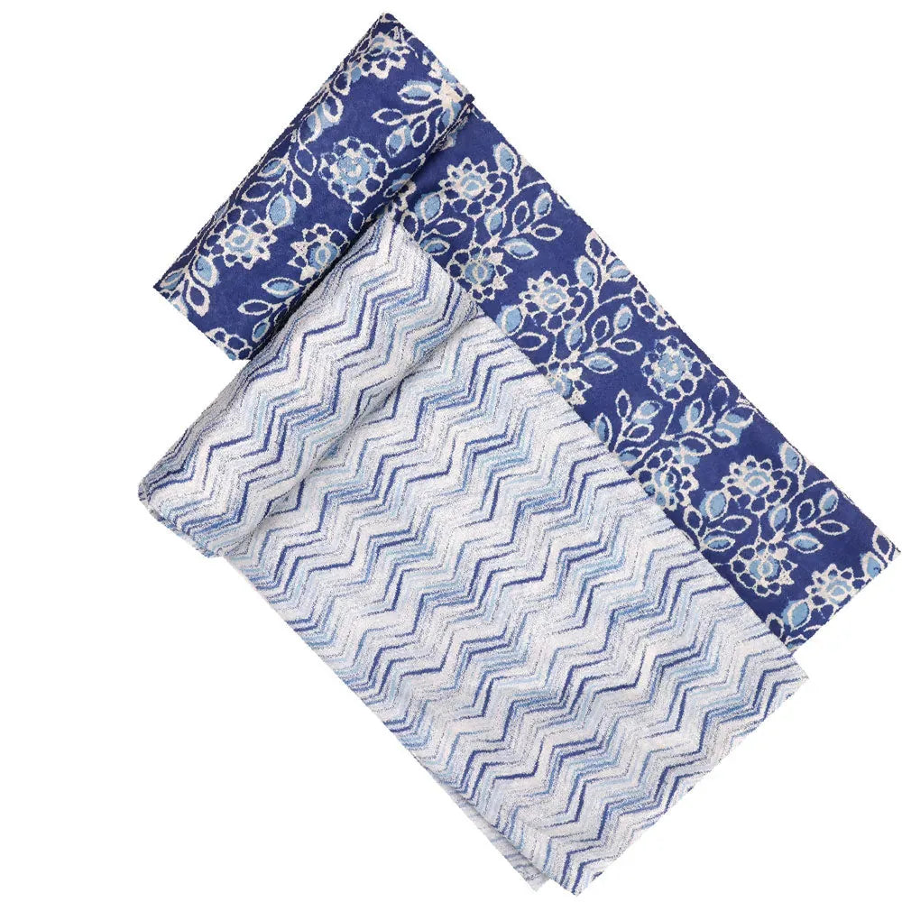Blue Mul Cotton Printed Unstitched Fabric Set (5 Meter Set) – fvs202387 d