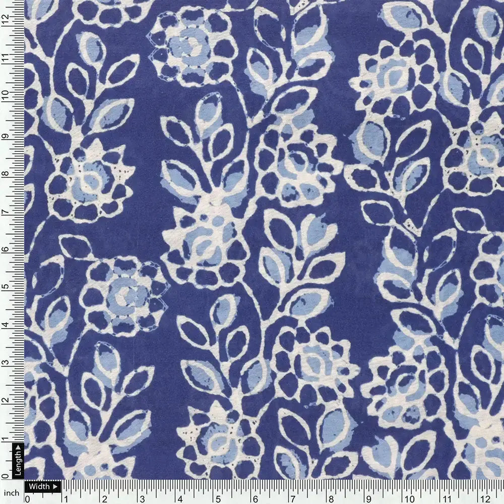Blue Mul Cotton Printed Unstitched Fabric Set (5 Meter Set) – fvs202387 e