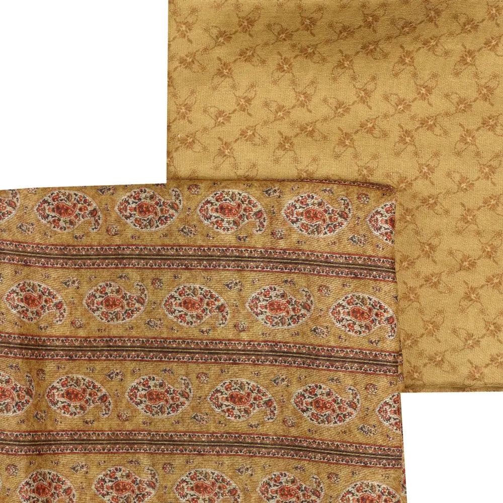 Yellow Muslin Printed Unstitched Fabric Set (5 Meter Set) – fvs202387 st 87 a