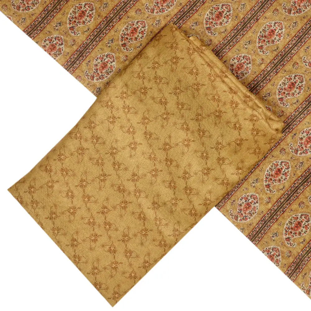 Yellow Muslin Printed Unstitched Fabric Set (5 Meter Set) – fvs202387 st 87 b