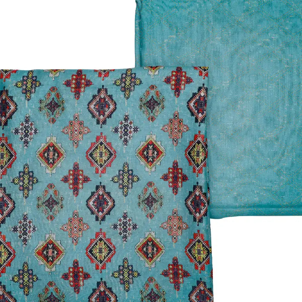 Green Mul Cotton Printed Unstitched Fabric Set (5 Meter Set) – fvs202390 st 90 a