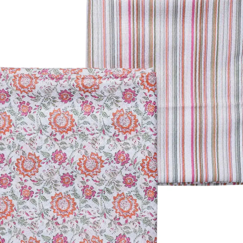 Cream Linen Printed Unstitched Fabric Set (5 Meter Set) – fvs202396 a