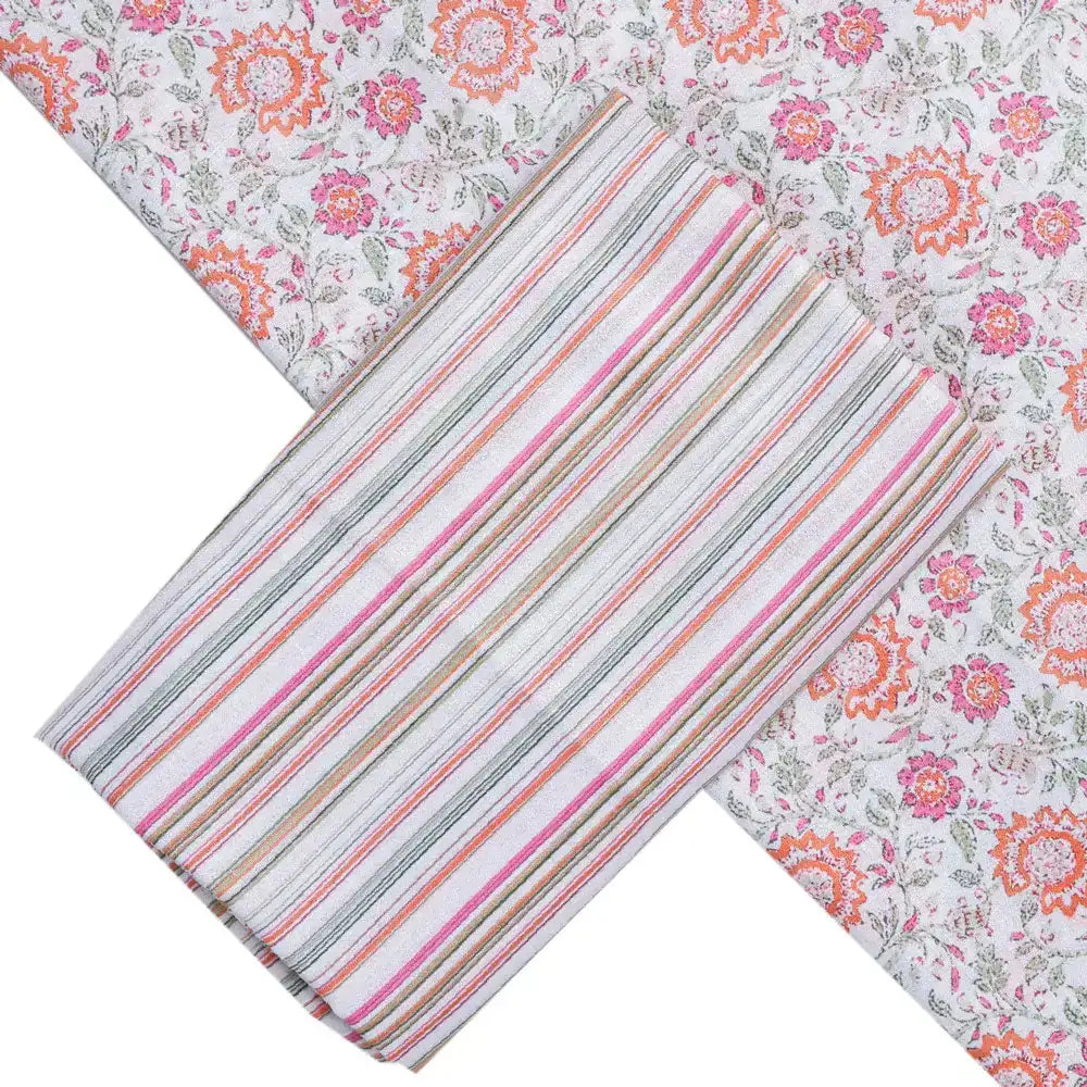 Cream Linen Printed Unstitched Fabric Set (5 Meter Set) – fvs202396 b