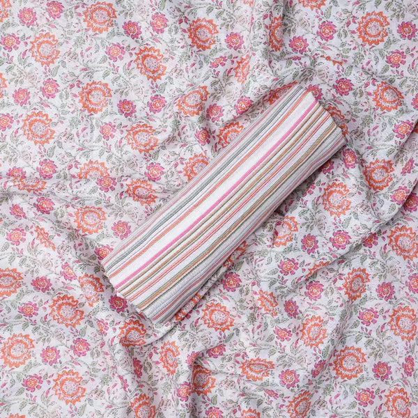 Cream Linen Printed Unstitched Fabric Set (5 Meter Set) – fvs202396 c