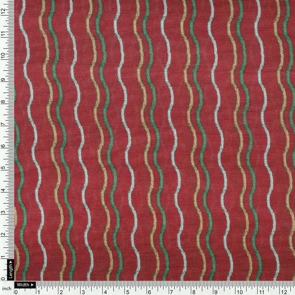 Red Linen Printed Unstitched Fabric Set (5 Meter Set) – fvs202399 f