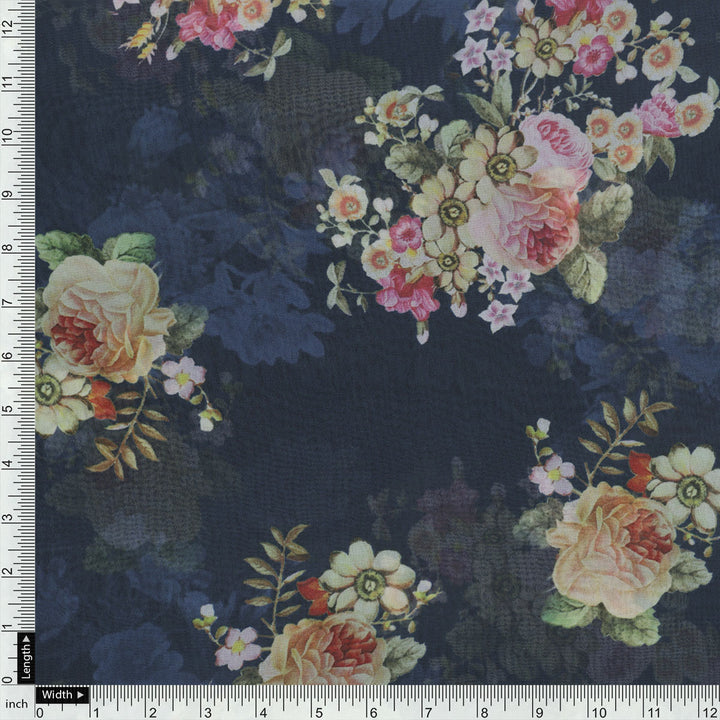 Floral digital printed fabric from FAB VOGUE Studio