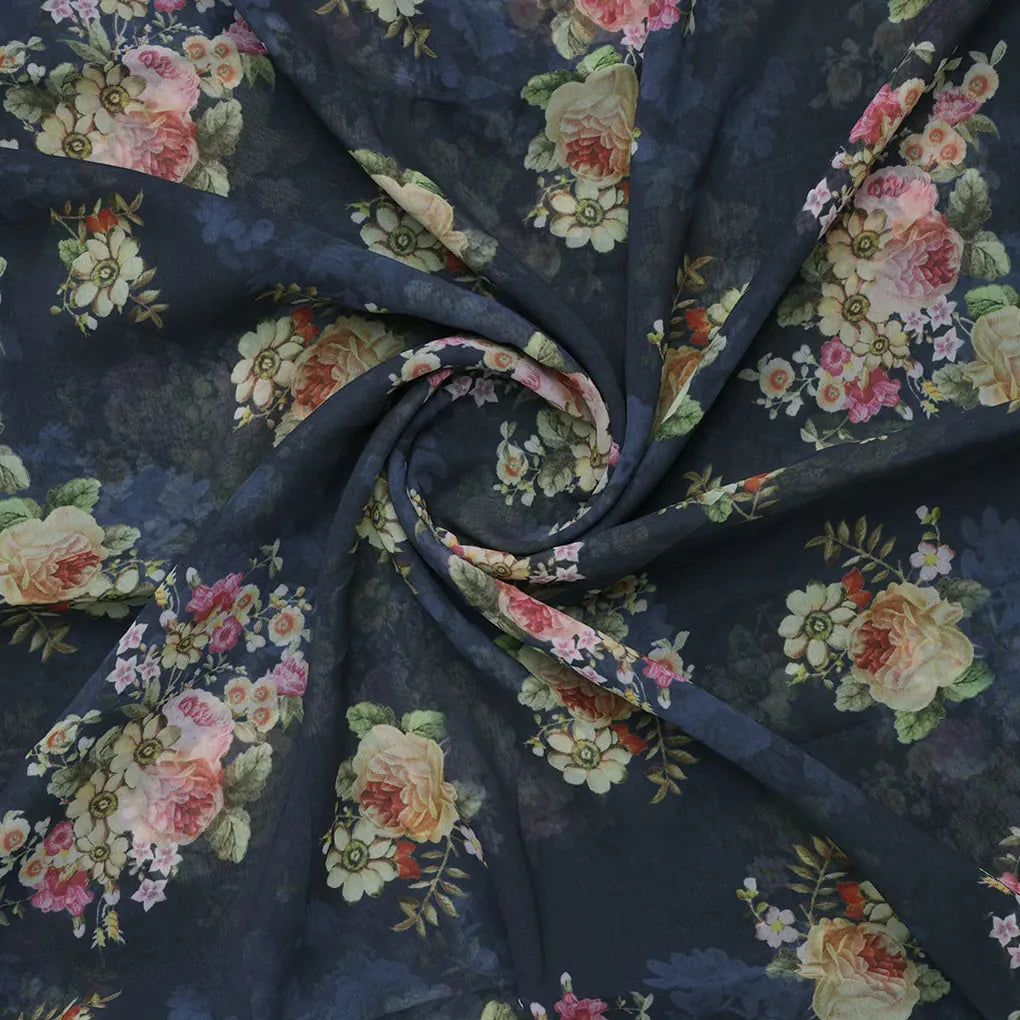 Floral digital printed fabric from FAB VOGUE Studio
