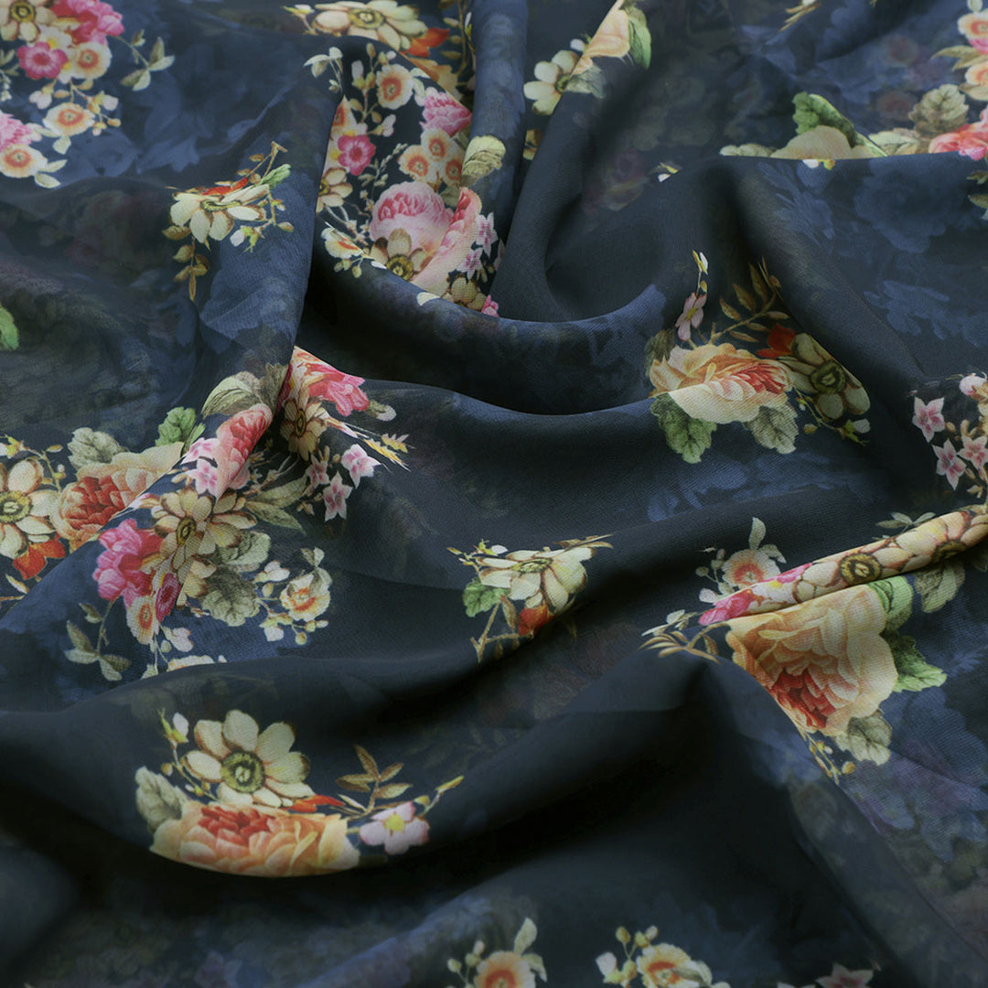 Floral digital printed fabric from FAB VOGUE Studio