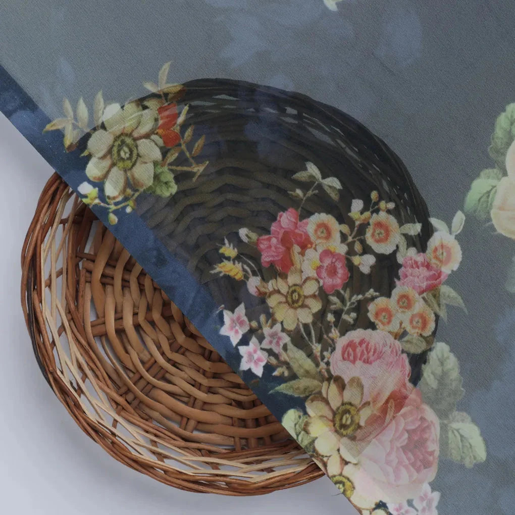 Floral digital printed fabric from FAB VOGUE Studio