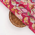 Red Floral Printed Satin Fabric – 8304copy