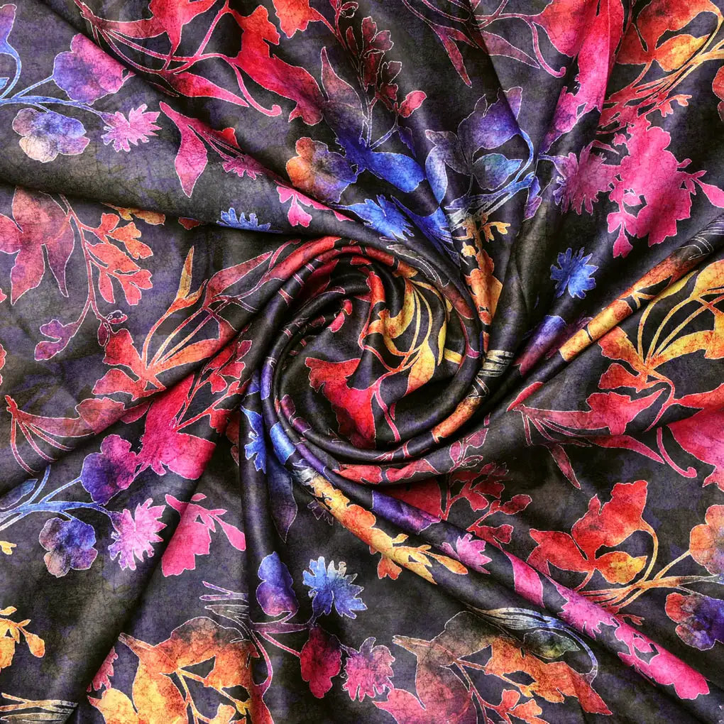 BSY Velvet Floral Print Fabric – 8307copy
