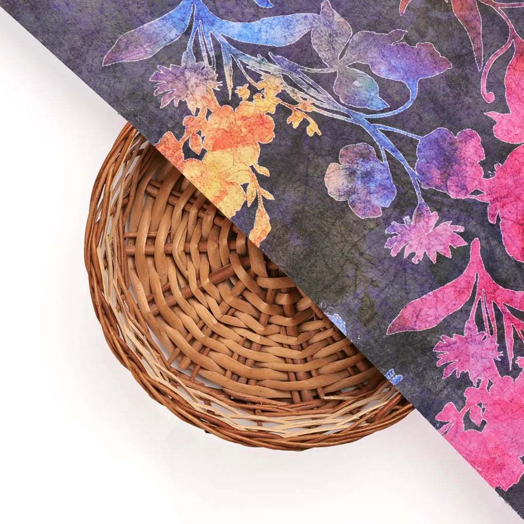 BSY Velvet Floral Print Fabric – 8309copy