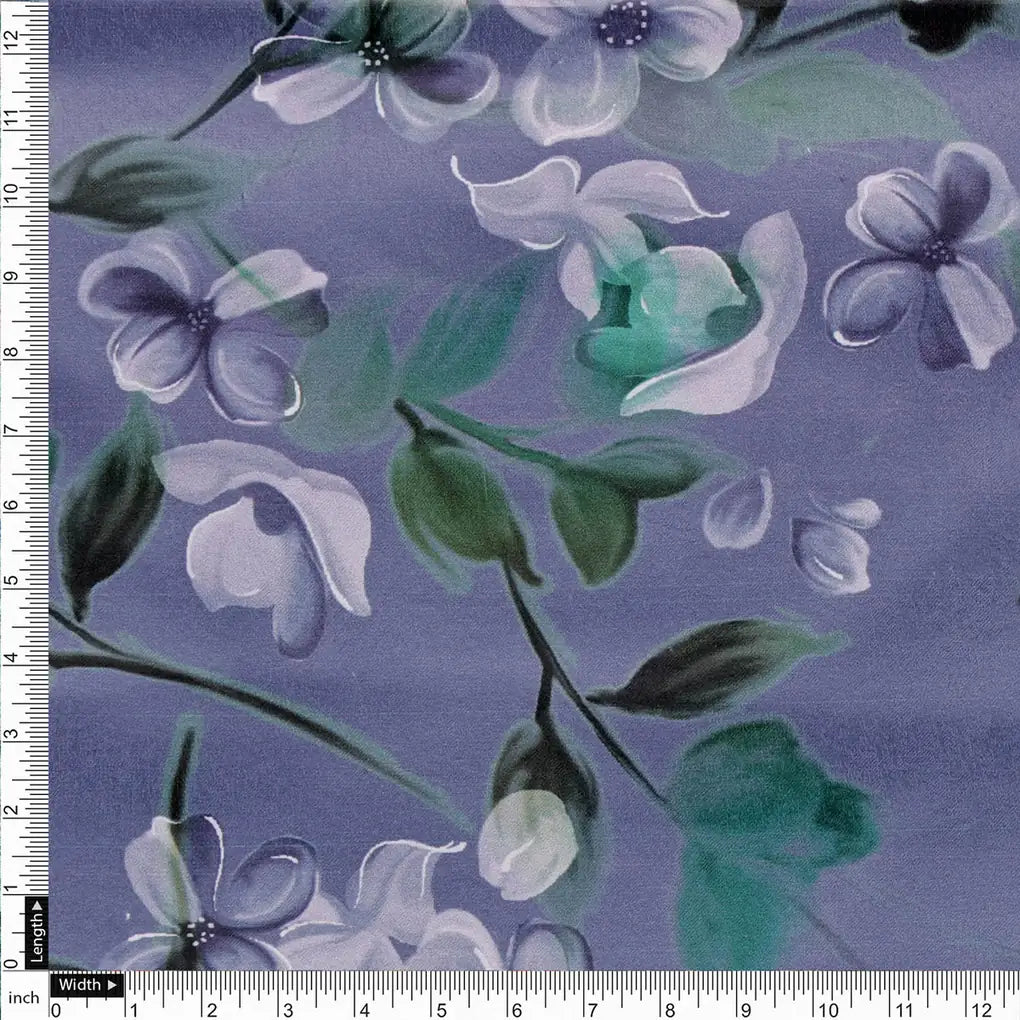 Blue Floral Printed BSY Velvet – 8336copy