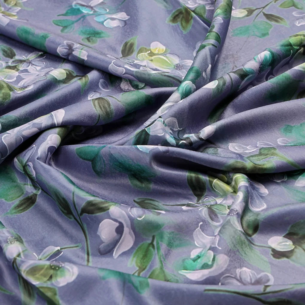 Blue Floral Printed BSY Velvet – 8338copy