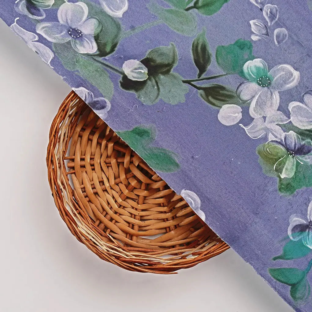 Blue Floral Printed BSY Velvet – 8339copy