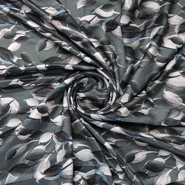 Grey Floral Fabric – 8342copy - alternate view