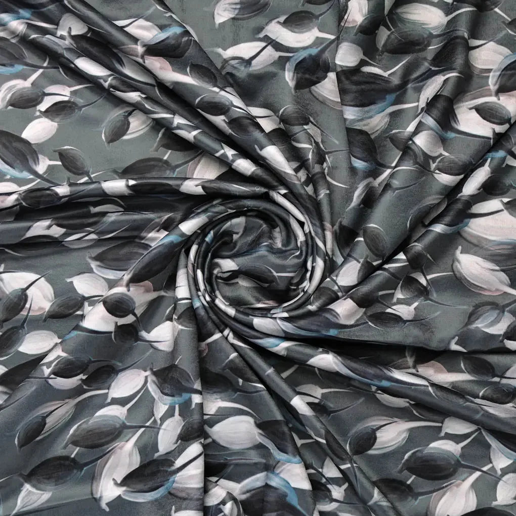 Grey Floral Fabric – 8342copy