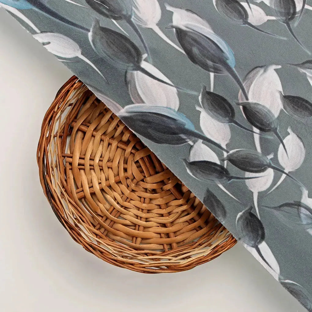 Grey Floral Fabric – 8344copy