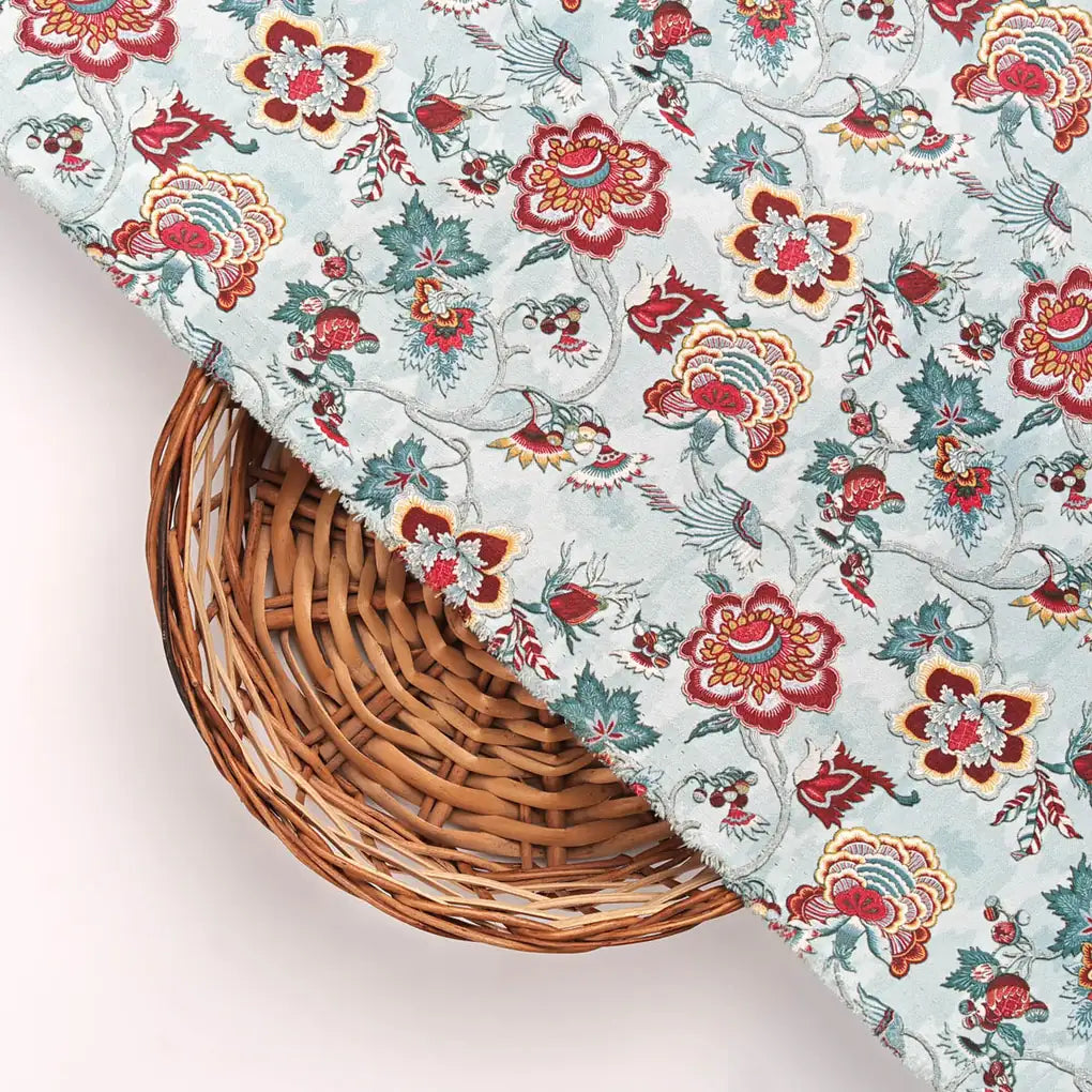 Floral Printed Velvet Fabric – 8349copy
