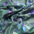 Green Floral Printed Satin Fabric – 8381copy
