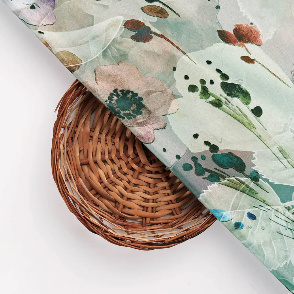 Floral Printed Silk Fabric – 8387copy