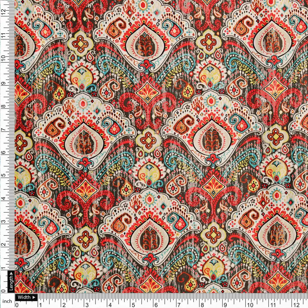 Multicolor Paisley Printed Velvet Fabric – 8394 copy